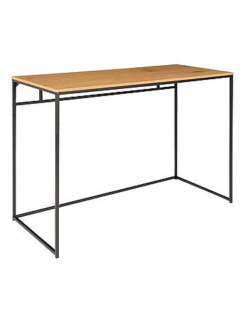Bureau aspect chêne avec cadre noir 100 x 45 x 75 - House Nordic
