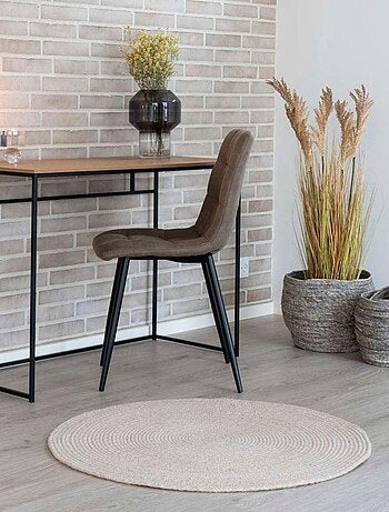 Bureau aspect chêne avec cadre noir 100 x 45 x 75 - House Nordic