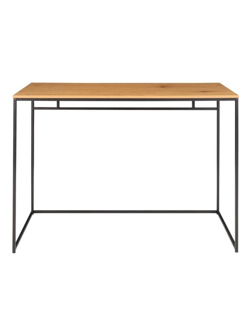 Bureau aspect chêne avec cadre noir 100 x 45 x 75 - House Nordic - Kiabi