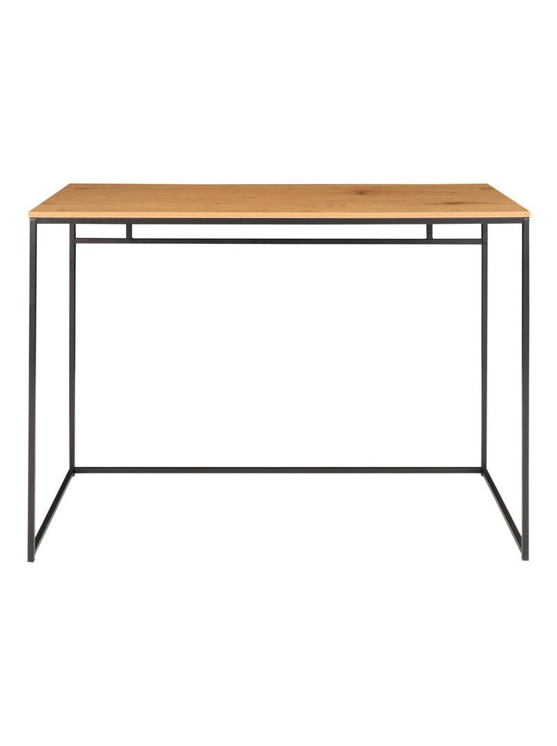 Bureau aspect chêne avec cadre noir 100 x 45 x 75 - House Nordic Marron - Kiabi