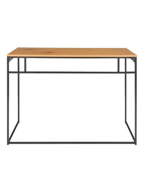 Bureau aspect chêne avec cadre noir 100 x 45 x 75 - House Nordic - Kiabi