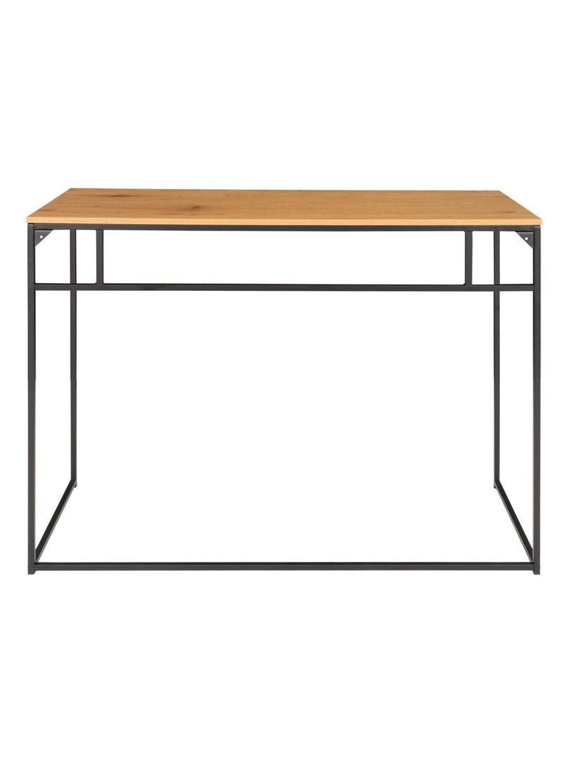 Bureau aspect chêne avec cadre noir 100 x 45 x 75 - House Nordic Marron - Kiabi