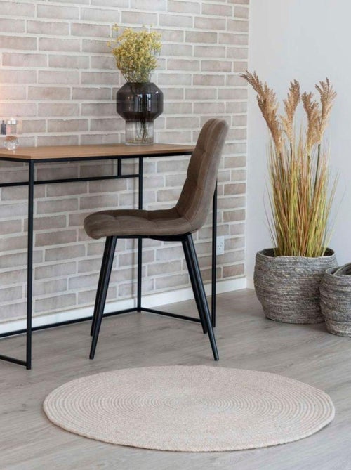 Bureau aspect chêne avec cadre noir 100 x 45 x 75 - House Nordic - Kiabi