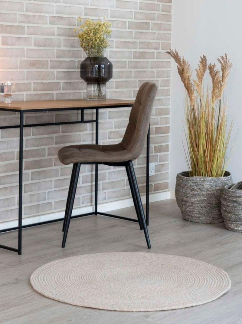 Bureau aspect chêne avec cadre noir 100 x 45 x 75 - House Nordic Marron - Kiabi