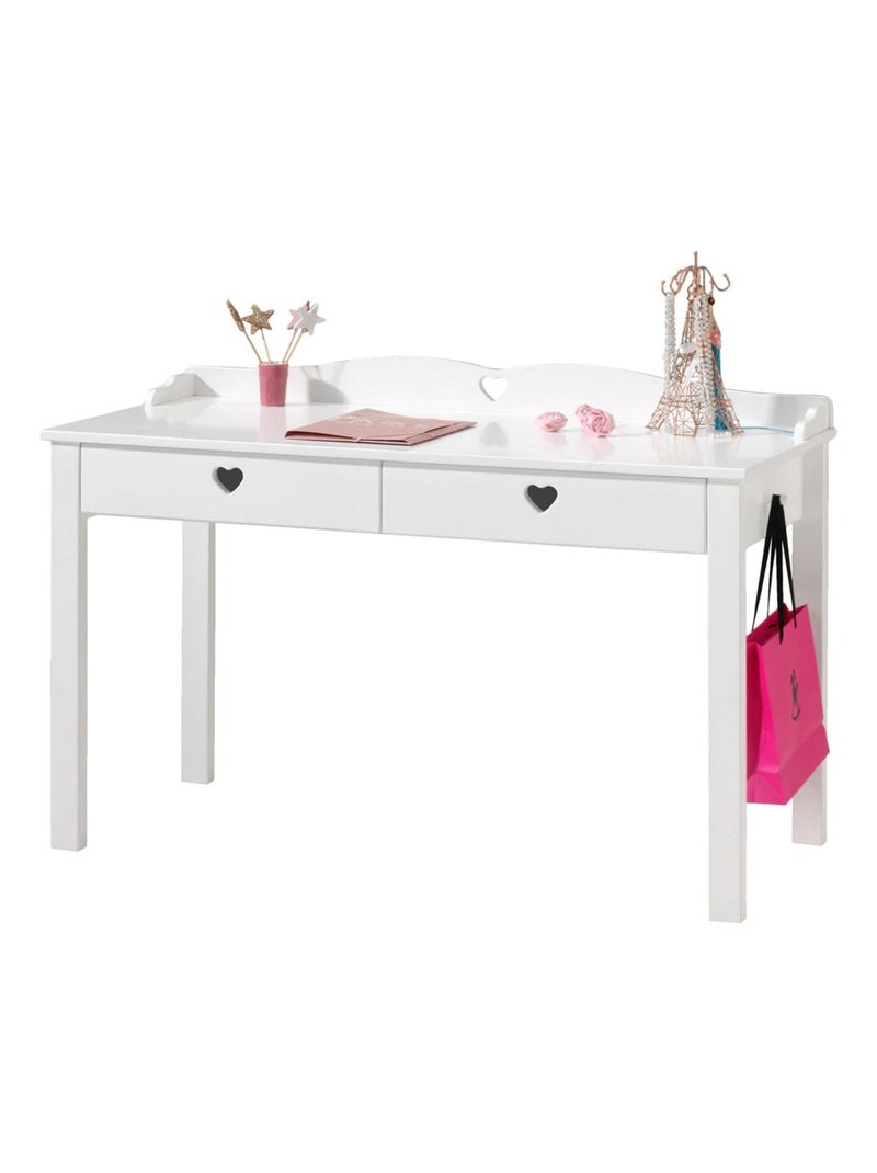 Bureau avec petits cœurs Blanc - Kiabi
