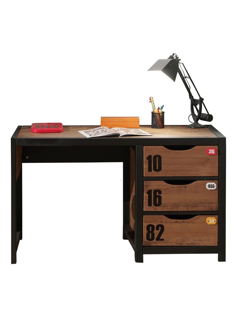 Bureau avec pieds métals Marron clair - Kiabi