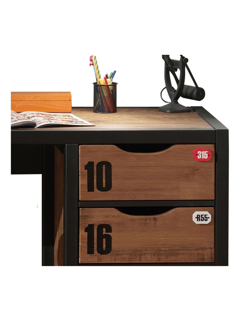Bureau avec pieds métals Marron clair - Kiabi