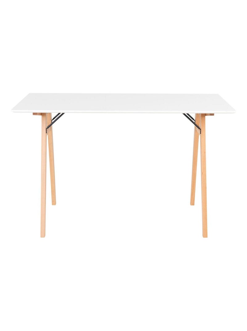 Bureau blanc et bois 120 x 60 x 75 cm - House Nordic Blanc - Kiabi