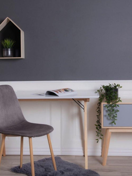 Bureau blanc et bois 120 x 60 x 75 cm - House Nordic - Kiabi