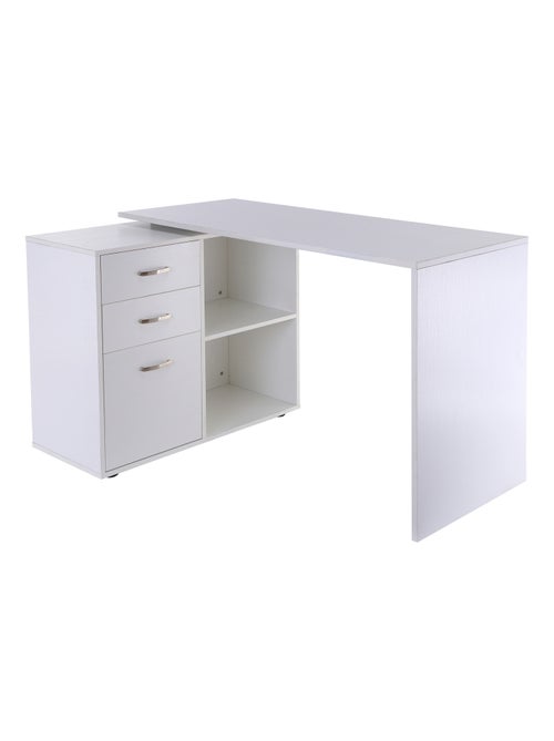 Bureau d'angle bureau droit modulable 2 en 1 blanc - Kiabi