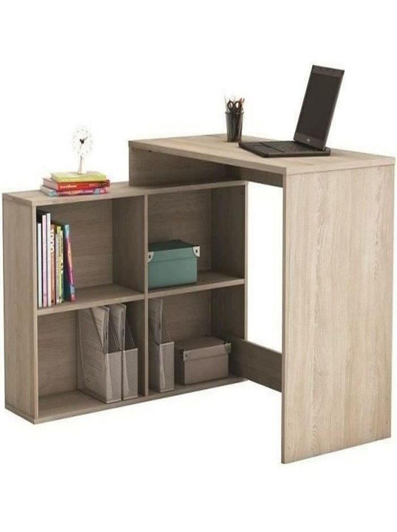 Bureau d'angle contemporain chêne Shannon - 112 cm - Demeyere Multicolore - Kiabi