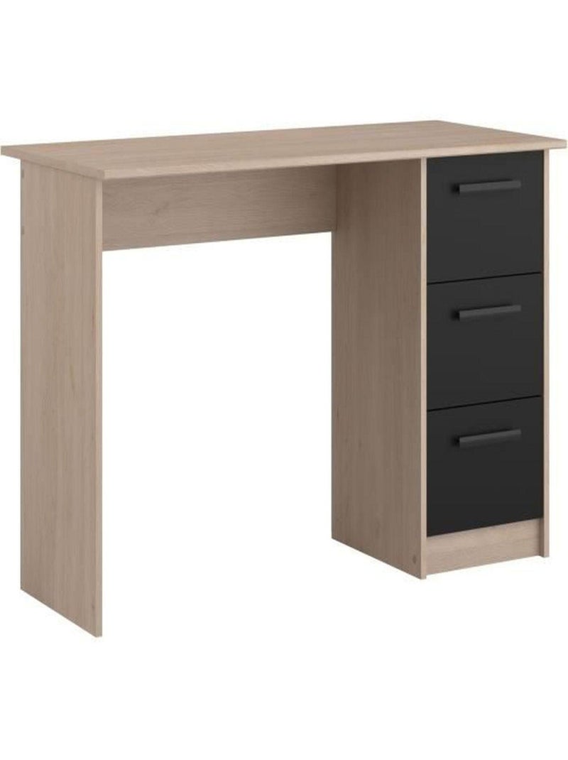 Bureau droit 3 tiroirs - chêne Brooklyn - 121,4 x - Parisot Multicolore - Kiabi