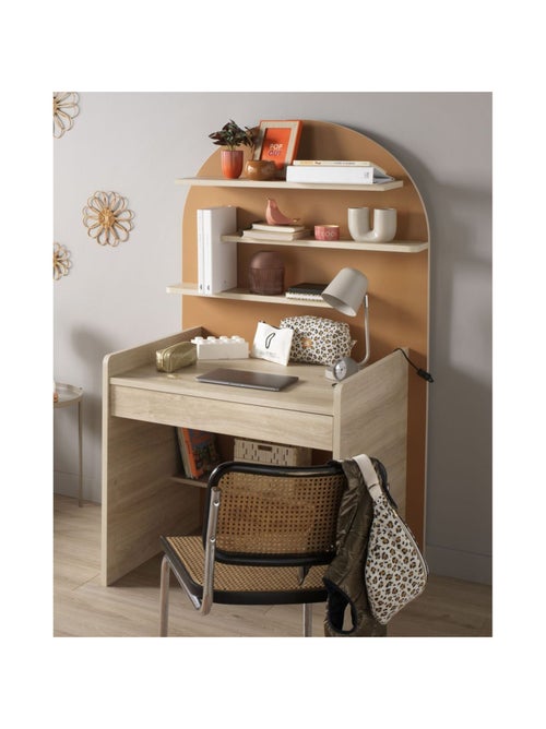 Bureau enfant - décor bois chêne sépia forme arche - SAUTHON - Kiabi