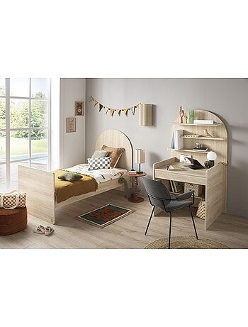 Bureau enfant - décor bois chêne sépia forme arche - SAUTHON