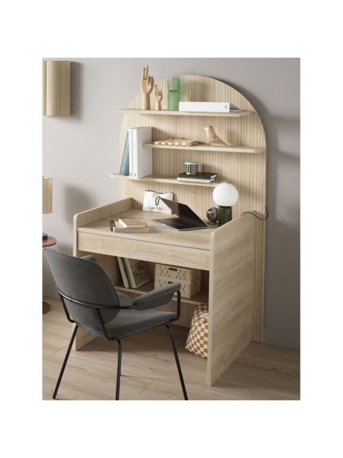 Bureau enfant - décor bois chêne sépia forme arche - SAUTHON - Kiabi