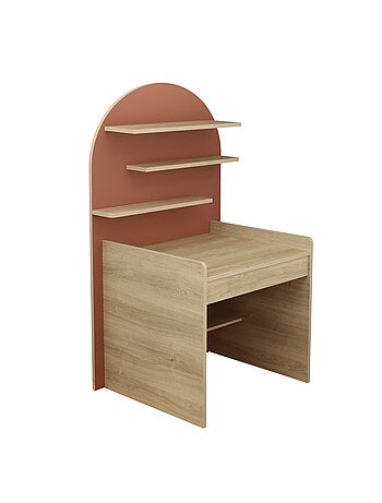 Bureau enfant - décor bois chêne sépia forme arche - SAUTHON