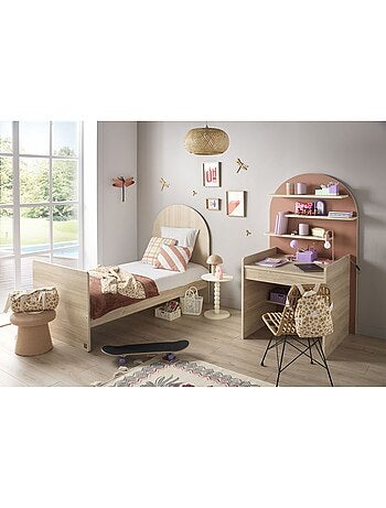 Bureau enfant - décor bois chêne sépia forme arche - SAUTHON