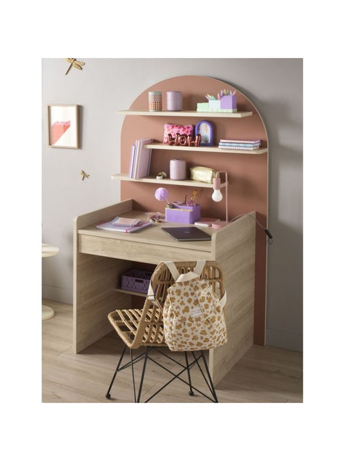 Bureau enfant - décor bois chêne sépia forme arche - SAUTHON - Kiabi
