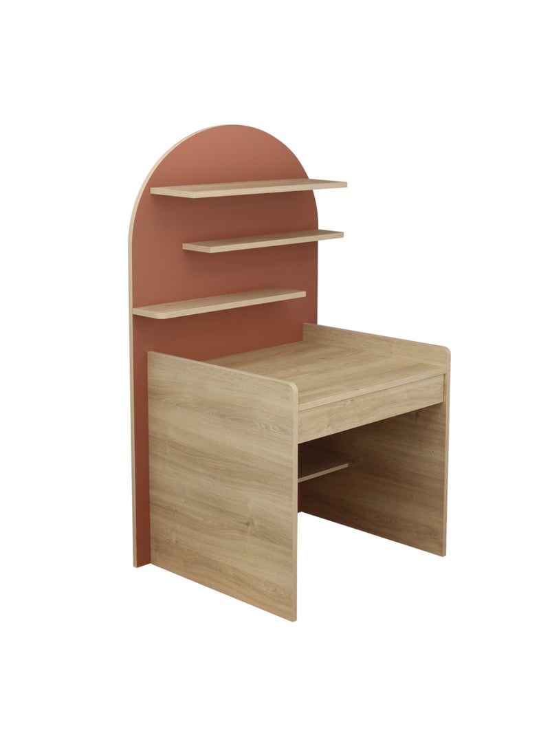 Bureau enfant - décor bois chêne sépia forme arche - SAUTHON Rouge - Kiabi