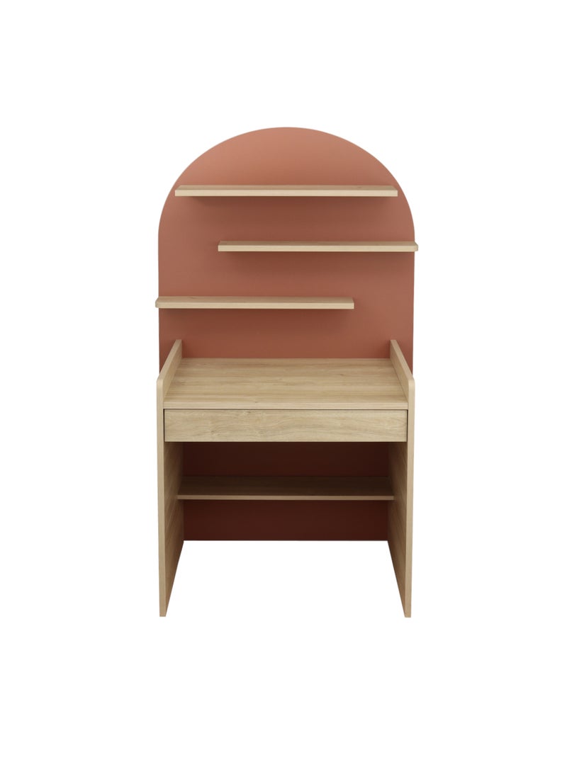 Bureau enfant - décor bois chêne sépia forme arche - SAUTHON Rouge - Kiabi