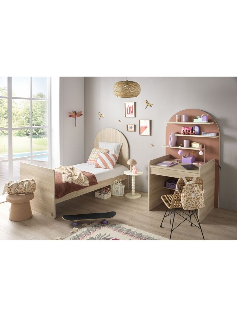 Bureau enfant - décor bois chêne sépia forme arche - SAUTHON Rouge - Kiabi