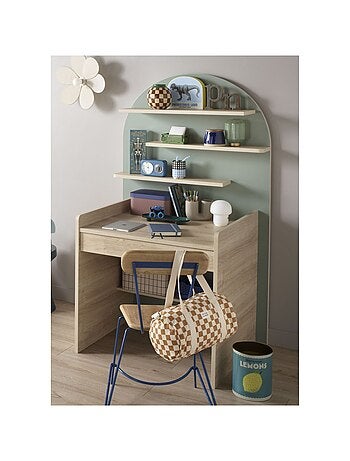 Bureau enfant - décor bois chêne sépia forme arche - SAUTHON
