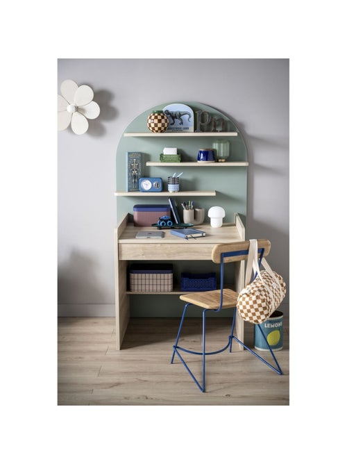 Bureau enfant - décor bois chêne sépia forme arche - SAUTHON - Kiabi