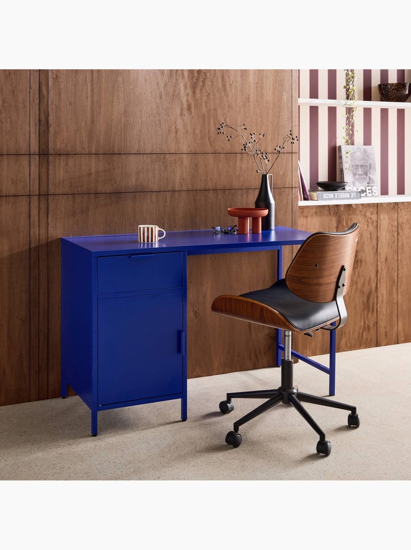 Bureau enfant acier laminé 1 tiroir  Soho Bleu - Kiabi
