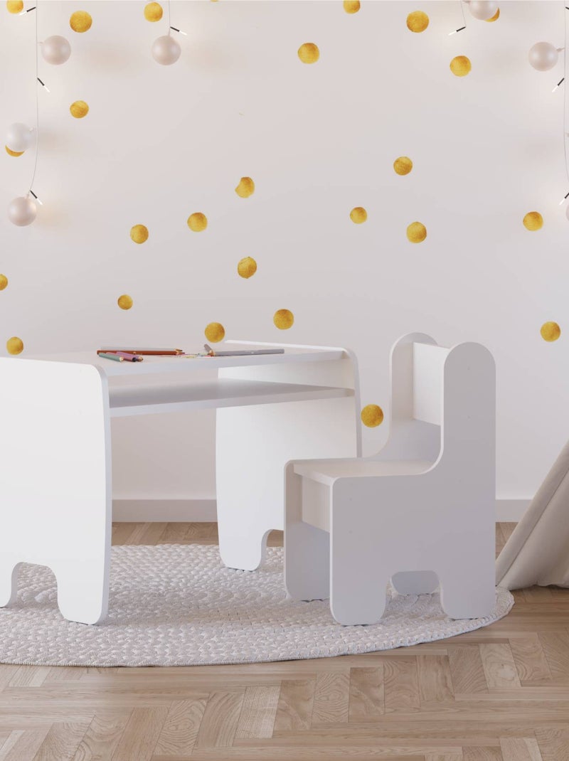 Bureau enfant avec chaise Blanc - Kiabi