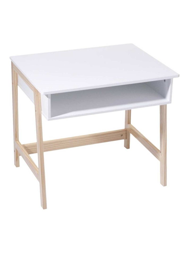 Bureau enfant bois et blanc Blanc - Kiabi