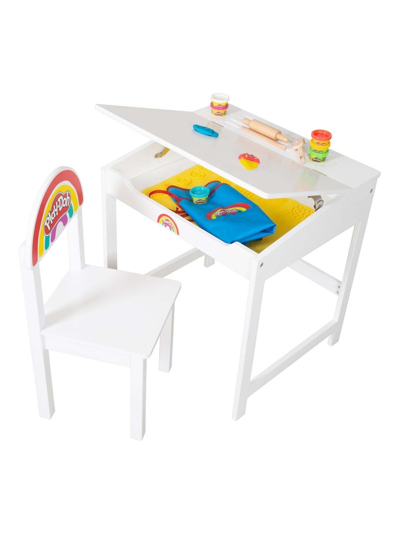 Bureau Enfant + Chaise + 6 Pots de Pâte à Modeler + Accessoires 'roba x Play-Doh' N/A - Kiabi