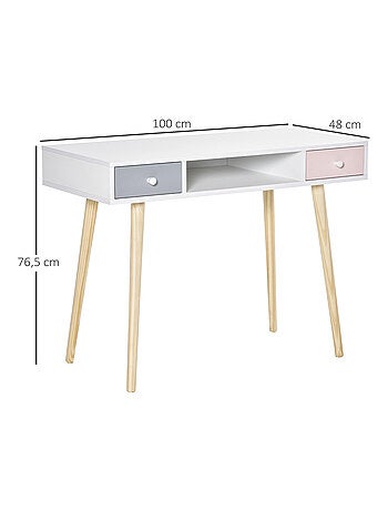 Bureau enfant style scandinave 2 tiroirs