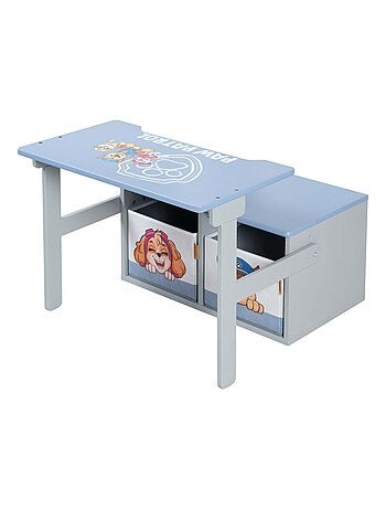Bureau et banc enfant 2-en-1 en bois + 2 bacs de rangements 'Roba Paw Patrol'