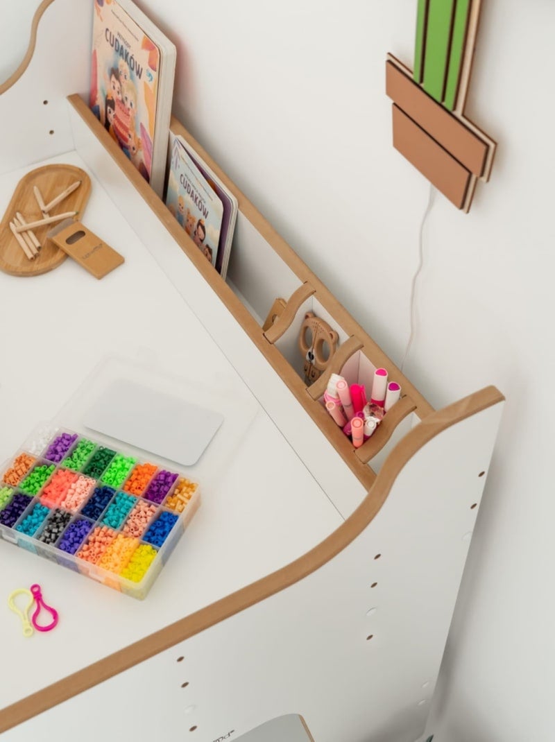 Bureau et Chaise Réglables pour Enfant Blanc - Kiabi