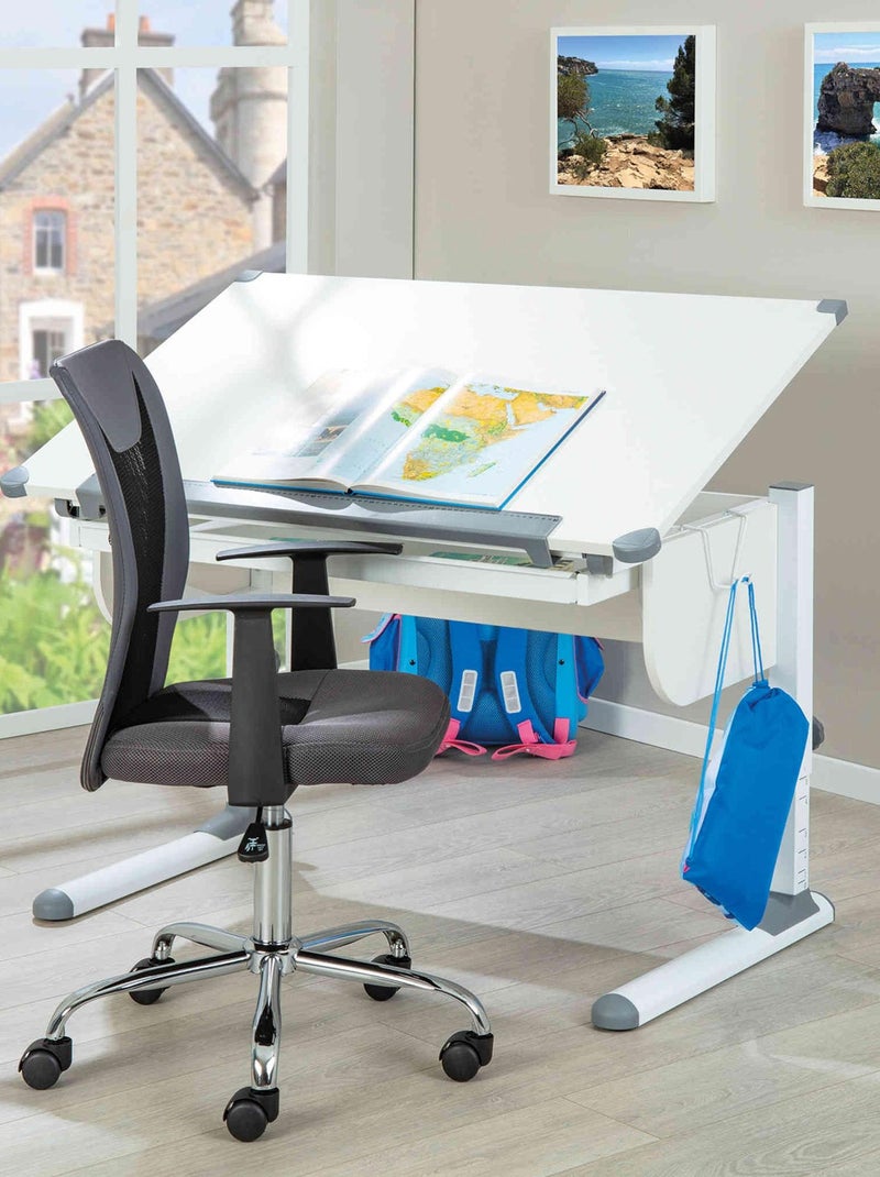 Bureau évolutif à plan inclinable en bois Blanc - Kiabi