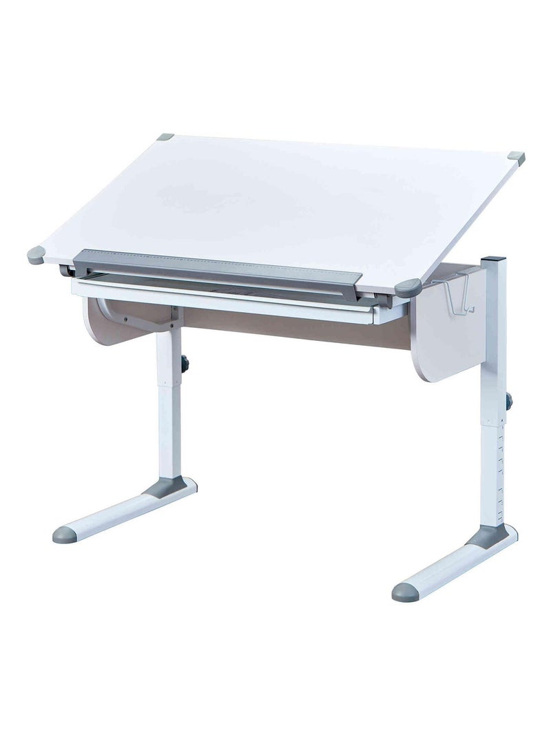 Bureau évolutif à plan inclinable en bois Blanc - Kiabi