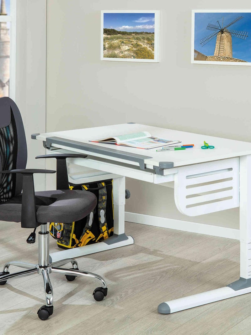 Bureau évolutif à plan inclinable en bois Blanc - Kiabi