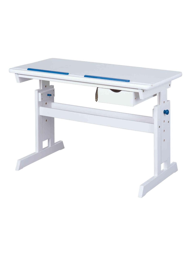 Bureau évolutif à plan inclinable + tiroir en bois Blanc - Kiabi