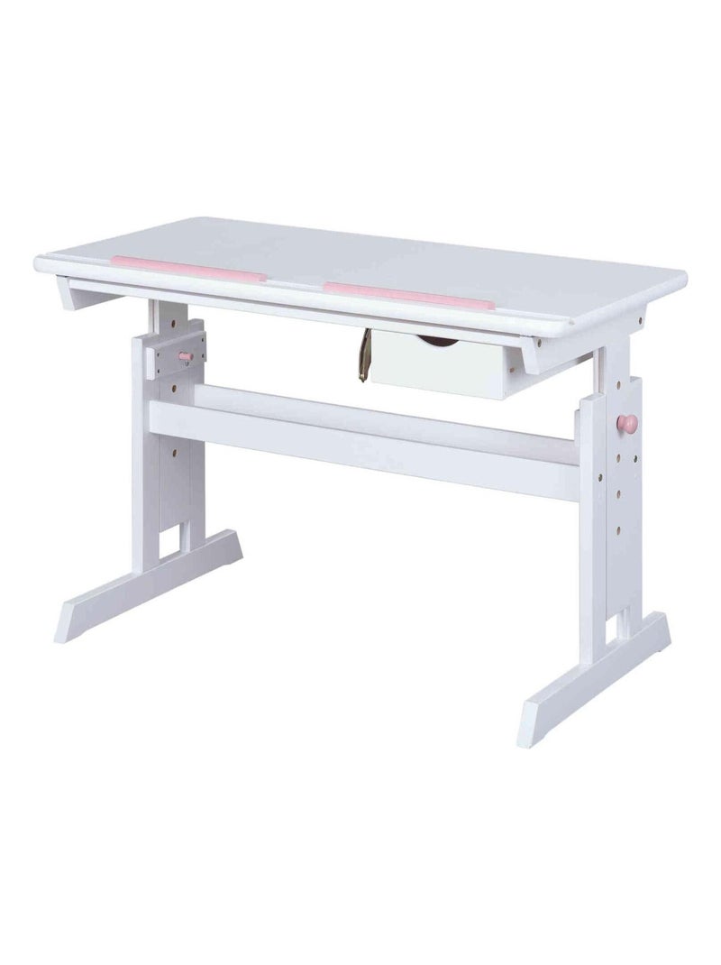 Bureau évolutif à plan inclinable + tiroir en bois Blanc - Kiabi