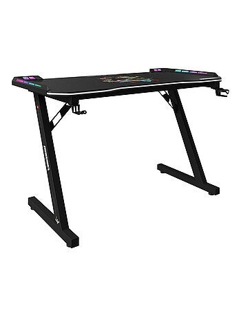 Bureau gaming avec LED et support casque et gobelet 'Roba' - Minecraft