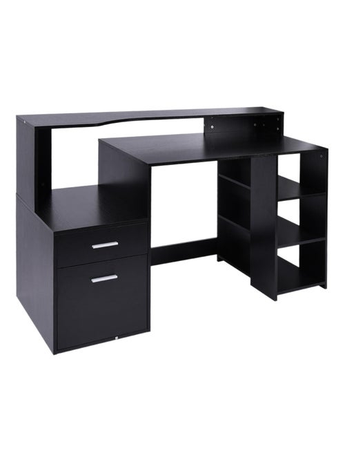 Bureau informatique 137 L x 55 l x 92 H cm noir - Kiabi