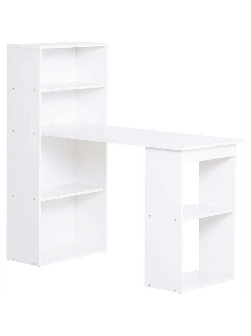 Bureau informatique + bibliothèque 120L x 55l x 120H cm Blanc Blanc - Kiabi
