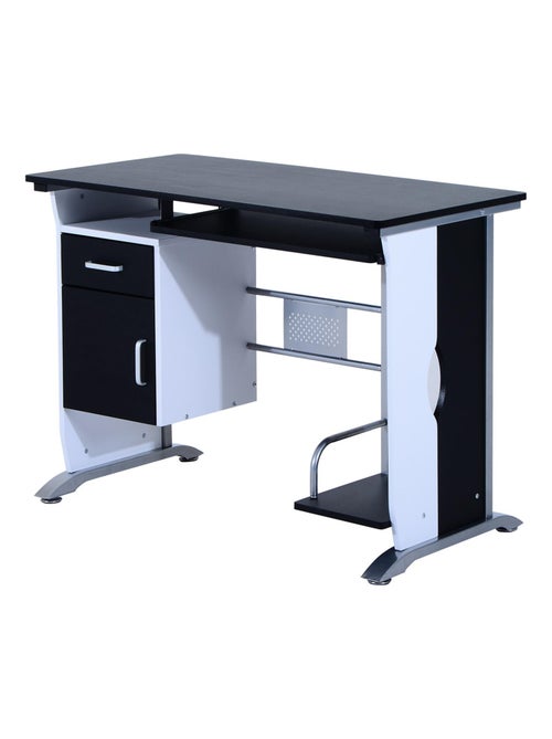 Bureau informatique design MDF noir et blanc - Kiabi