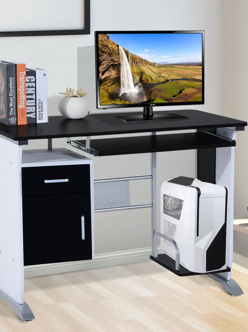 Bureau informatique design MDF noir et blanc Noir - Kiabi