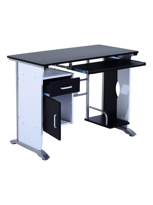 Bureau informatique design MDF noir et blanc - Kiabi