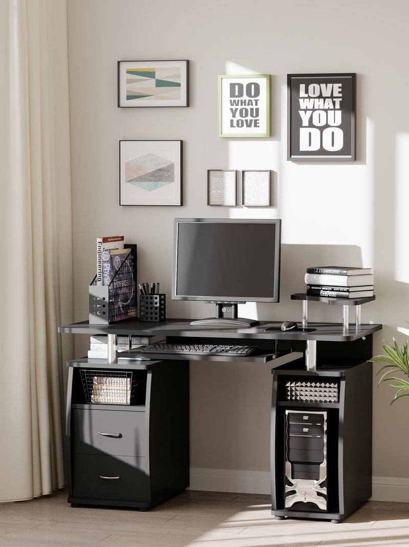 Bureau informatique design multi-rangements Noir - Kiabi