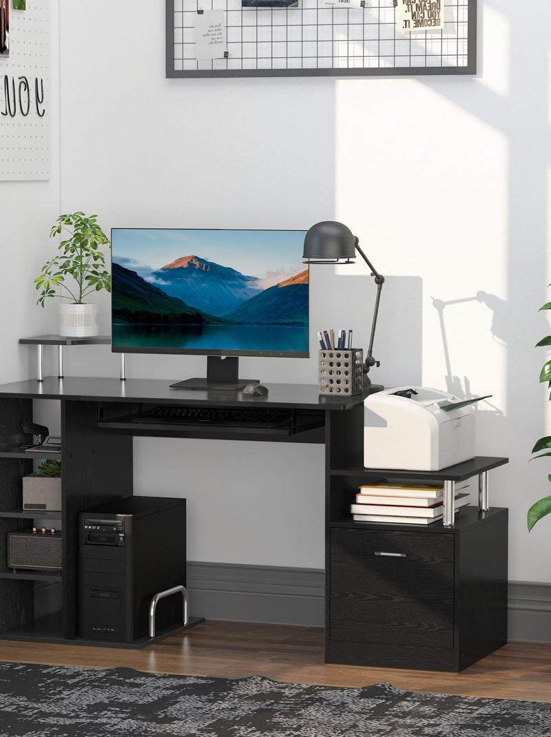 Bureau informatique en MDF noir - HOMCOM Noir - Kiabi