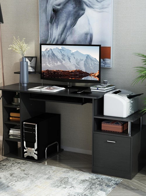 Bureau informatique en MDF noir - HOMCOM - Kiabi