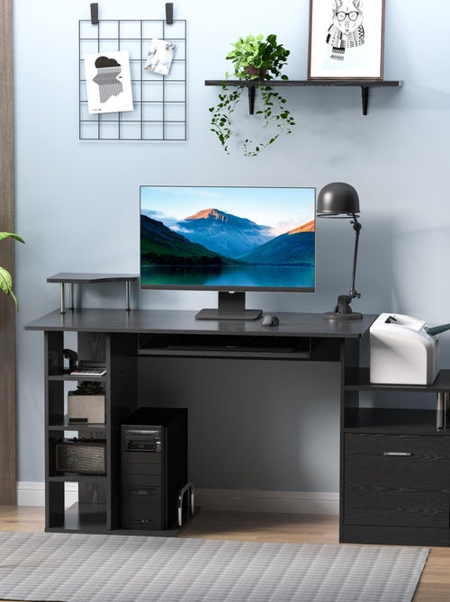 Bureau informatique en MDF noir - HOMCOM - Kiabi
