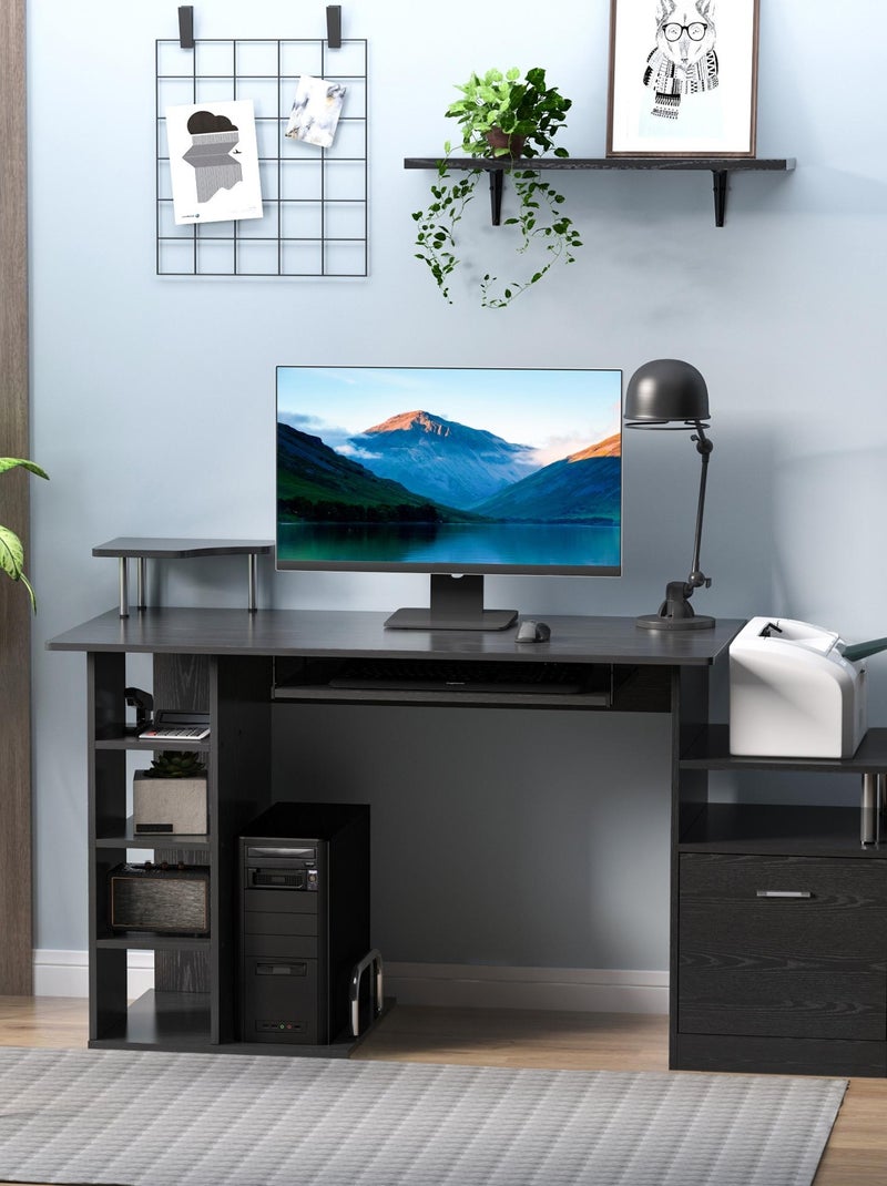 Bureau informatique en MDF noir - HOMCOM Noir - Kiabi